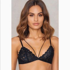 Free People Bralette Floral Lace Front Strap M